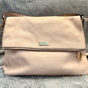 Blush Pink Soft Leather Kate Spade Hobo Bag Large